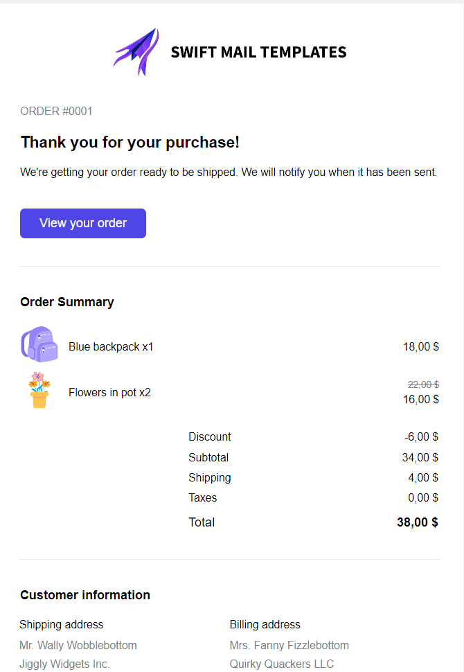 Order Confirmation