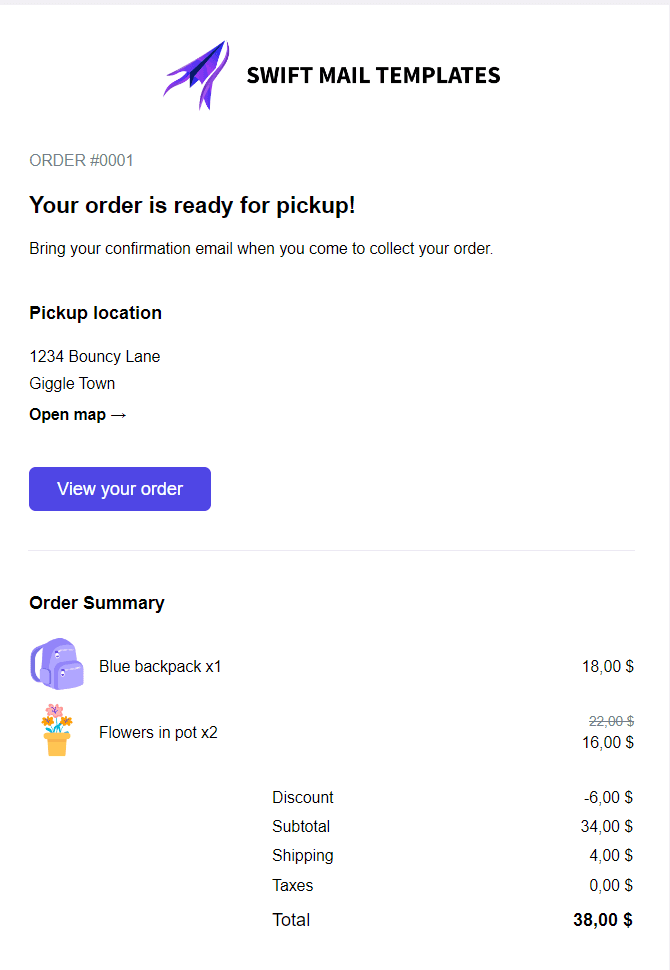 Ready For Local Pickup