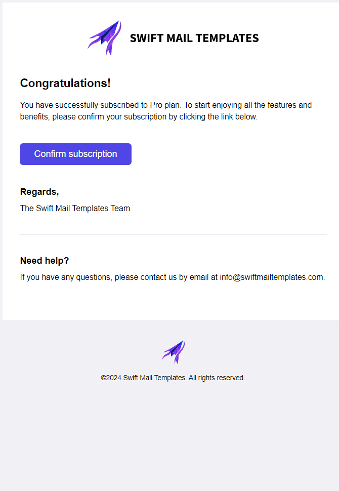 Subscription Confirmation